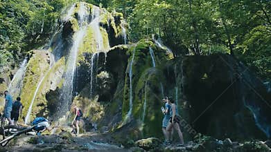 Beusnita waterfall in Beusnita National Park Romania