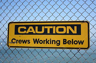 Caution crews working below