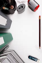 White office desk