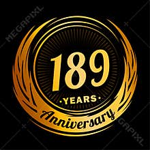 189 years anniversary. Elegant anniversary design. 189th logo.