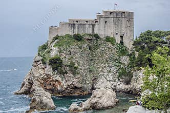 View of Fortresses Lovrijenac from Dubrovnik city walls, Dubrovnik, Croatia