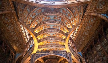 Interior of Livraria Lello, one of the most beautiful bookstores in the world.