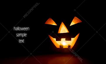Glowing halloween pumpkin