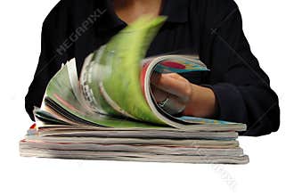 Riffling through magazines