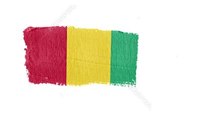 Guinea flag painted with a brush stroke