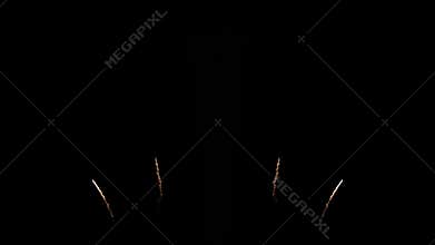 4K. loop seamless and symmetry of real colorful fireworks festival in the sky display at night during national holiday, new year