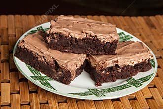 Mom`s homemade chocolate mocha frosted brownies