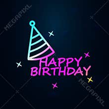 happy Birthday in nolan style icon. Simple thin line, outline vector of birthday icons for ui and ux, website or mobile