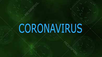 Concept showing of New Chinese Coronavirus or SARS on virus like green background