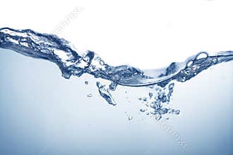 Wave and bubbles on water