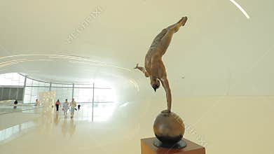 Interior of the Heydar Aliyev Center. Futuristic hall and corridors.