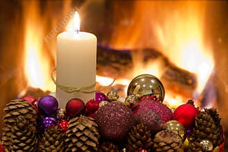 Christmas floral table decoration