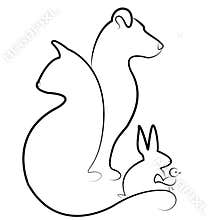 Cat, dog, bird and rabbit logo