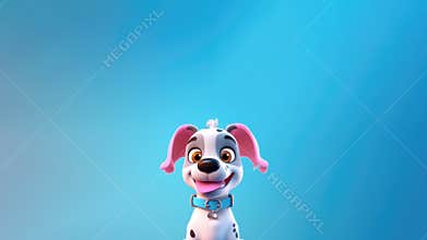 A Cute Cartoon Dog Character Designs Skyblue White Pink. Generative AI