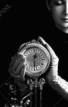 Girl with a clock