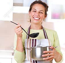 Young woman cooking