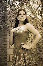 Vintage Girl in sepia