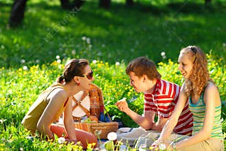 Friends on picnic