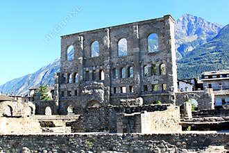Roman Amphitheatre in Aosta, Italy