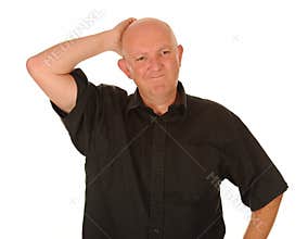 Confused middle aged man