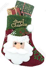 Xmas Christmas Santa Claus Stocking with gifts presents isolated on white background PNG