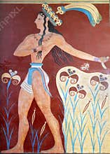 Ancient fresco from Knossos, Crete