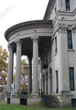 Vanderbilt Mansion, iconic example of Beaux-Arts architecture, rotunda of the riverside facade, Hyde Park, NY, USA