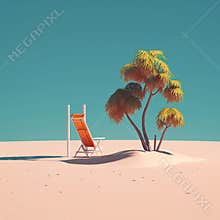 Bare Essentials, Embracing the Minimalistic Aesthetic of Summer, Cartoon Character, generative Ai