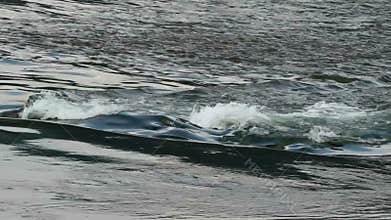River rapids, distant telephoto lens shot