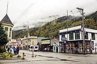 Commercial street of Skagway, Alaska