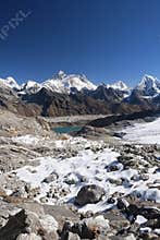View of Mount Everest and Gokyo Lake.