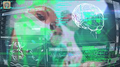 Animation of human brain and data processing over diverse surgeons in operating theatre
