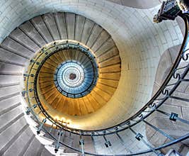 Upside view of a spiral staircase