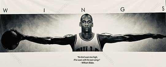 Michael Jordan black & white WINGS photo