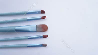 various makeup brushes white background