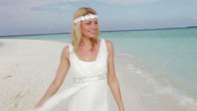 Bride At Beautiful Beach Wedding