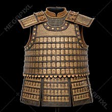 Qing dynasty lamellar armor isolated on transparent background