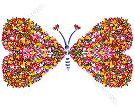 Butterfly,symbol of love, postcard