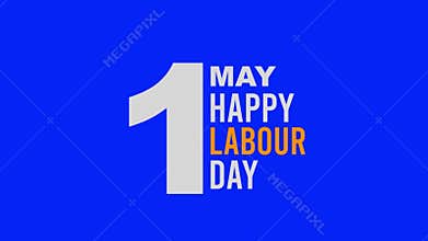 1 May Happy Labour Day Animation – Dark Blue Background Workers Day Tribute Video