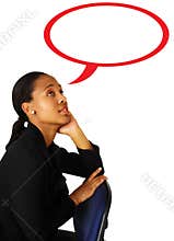 Businesswoman with thought