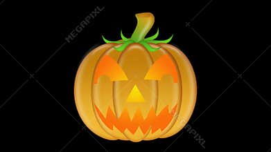 Halloween Flickering Candlelit Carved Pumpkin