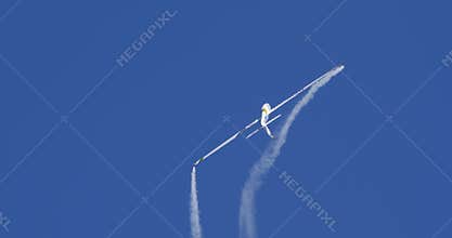 Glider Smoke Aerobatics Performance Clear Blue Sky