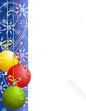 Blue Christmas Ornaments Border