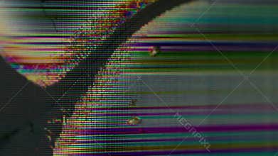 Glitch LCD screen defect black ink glass blurred