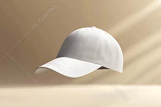 Blank White Baseball Cap Mockup Stylish 3D Render for Branding Design