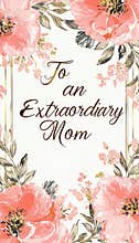 Elegant Mothers Day Card Design with Blush and Gold Floral Borders for Personal Messages