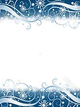 Winter Wonderland Blue Snowflake Background