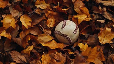 Baseball on Leaves