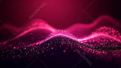 Pink glittering particle waves seamless looping background animation