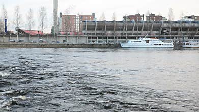 Tammerkoski river rapids near Tampere stadium